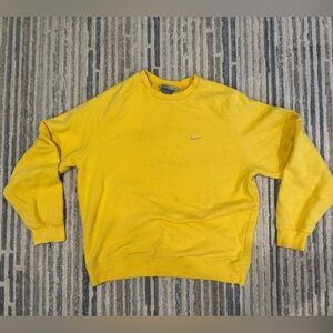 Vintage Y2K Nike Yellow Crewneck RARE Pink Swoosh